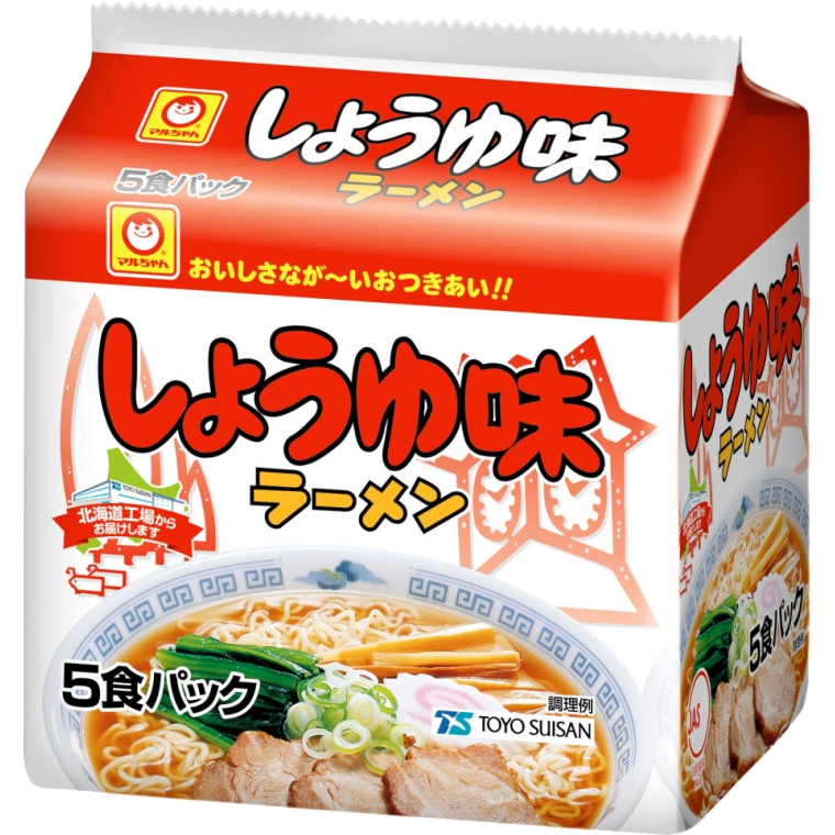 北海道限定 マルちゃん しょうゆ味ラーメン 5食パック 東洋水産 即席袋麺 日本商店街